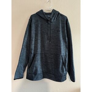 Under Armour Mens Sweatshirt XXL Heather Blue Loose Hooded Pullover Logo Hoodie